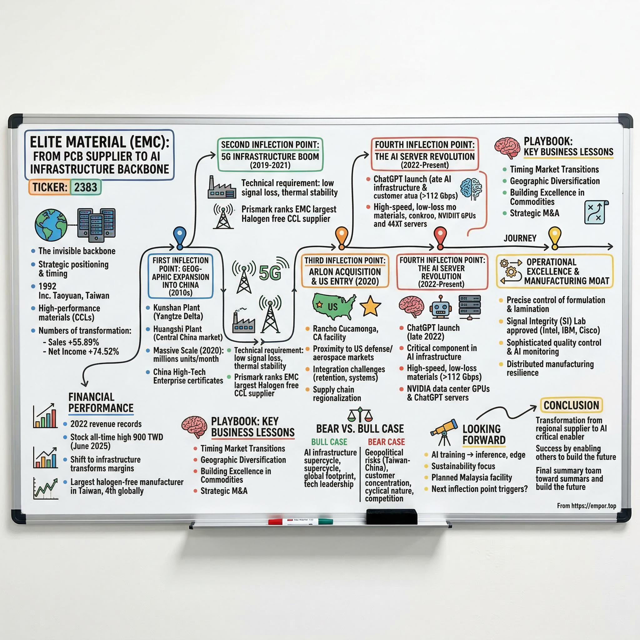 Elite Material (EMC) visual story map