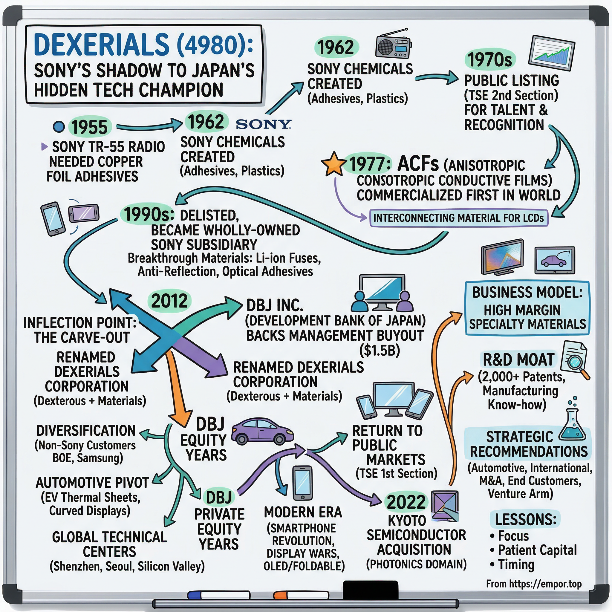 Dexerials visual story map
