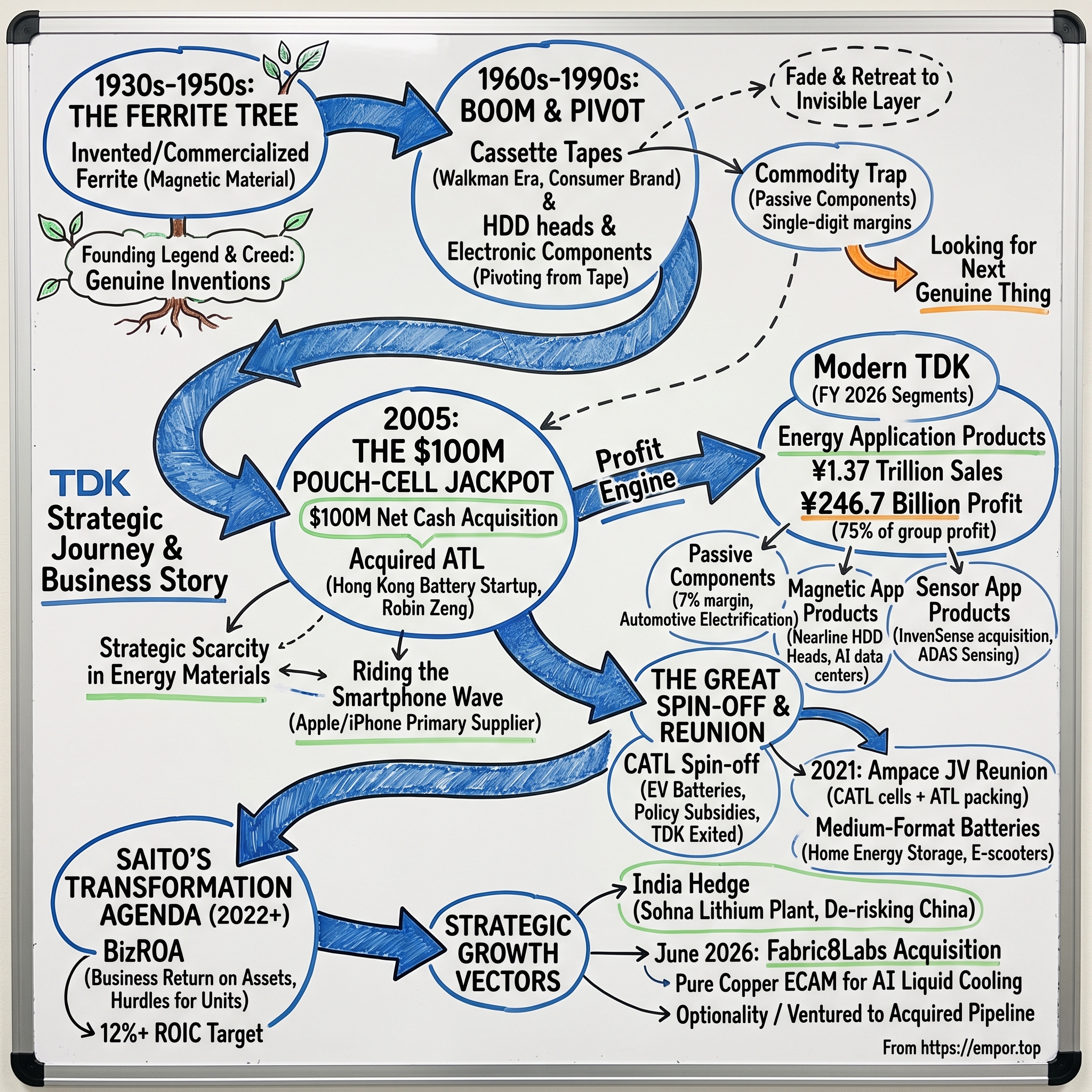 TDK Corporation visual story map