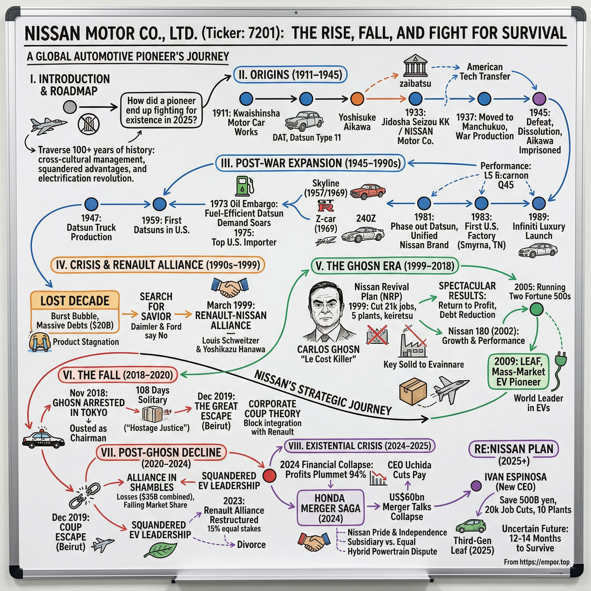 Nissan Motor Co., Ltd. visual story map