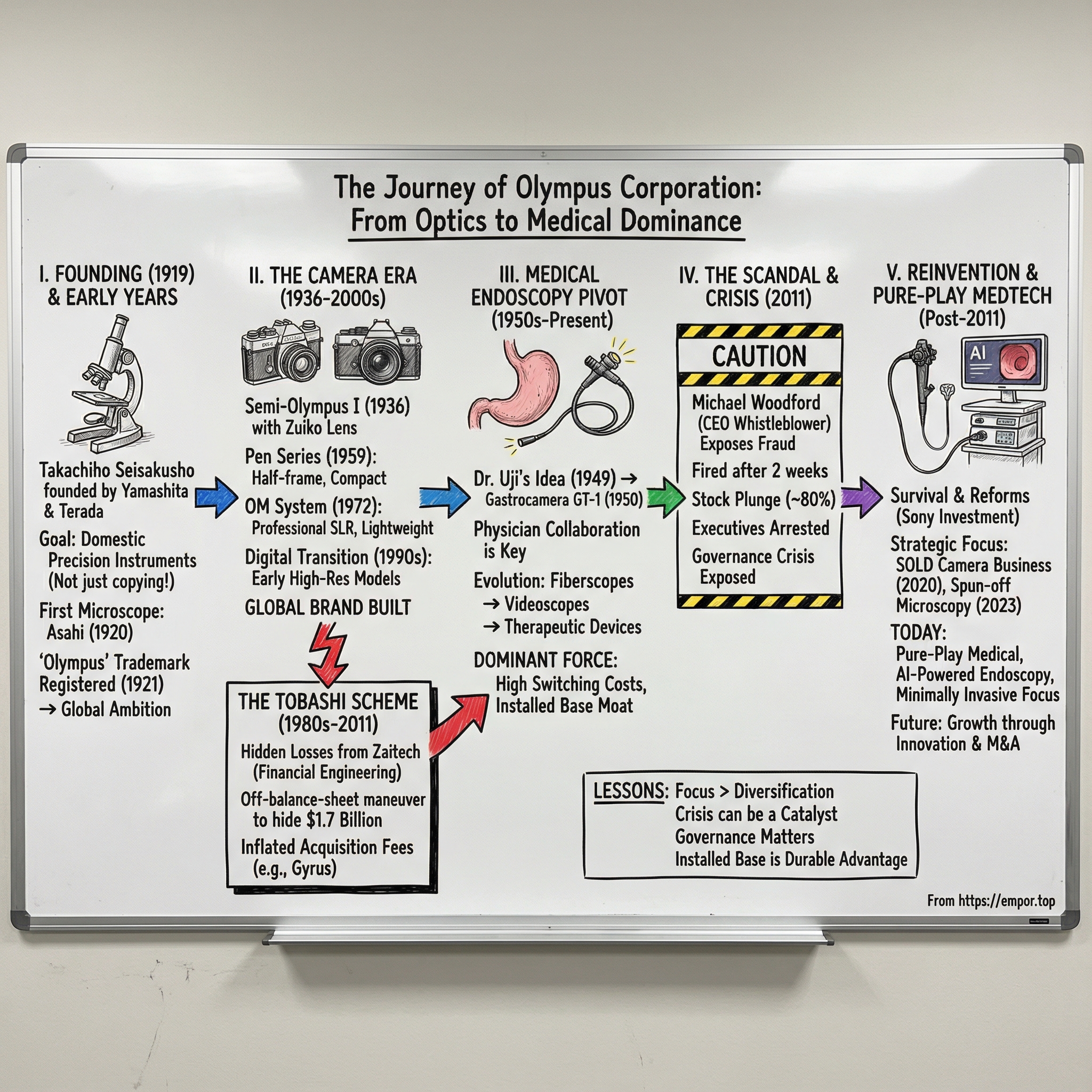 Olympus Corp. visual story map