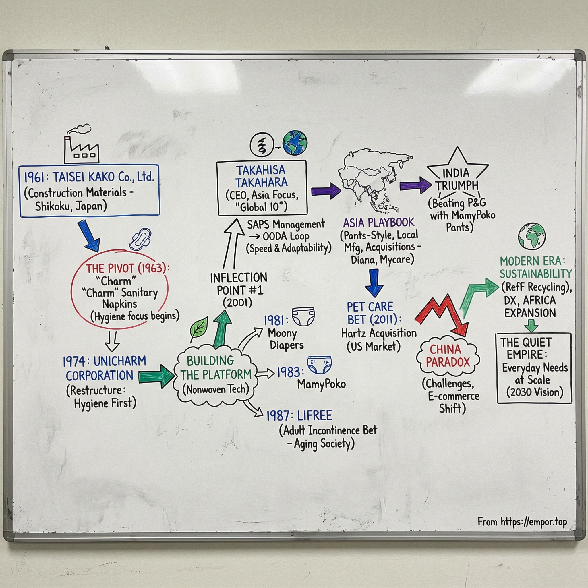Unicharm Corp. visual story map