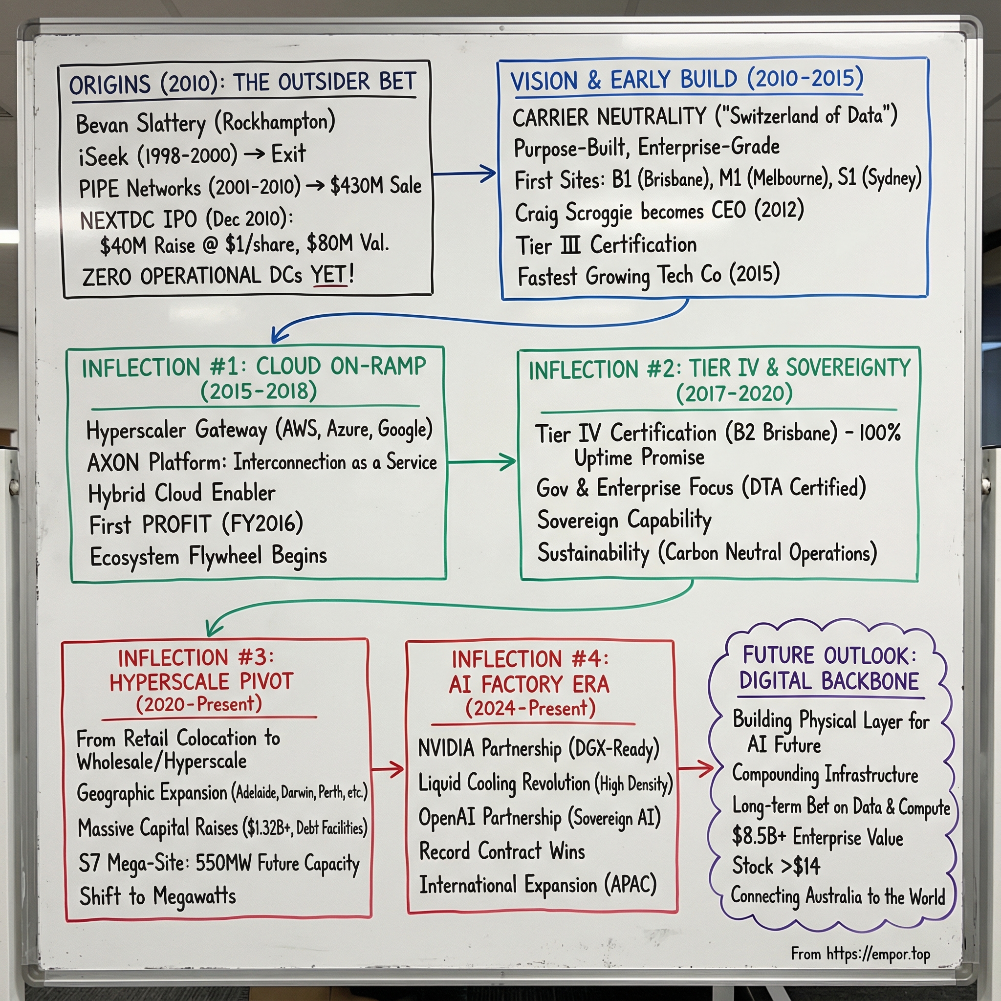NEXTDC Ltd. visual story map