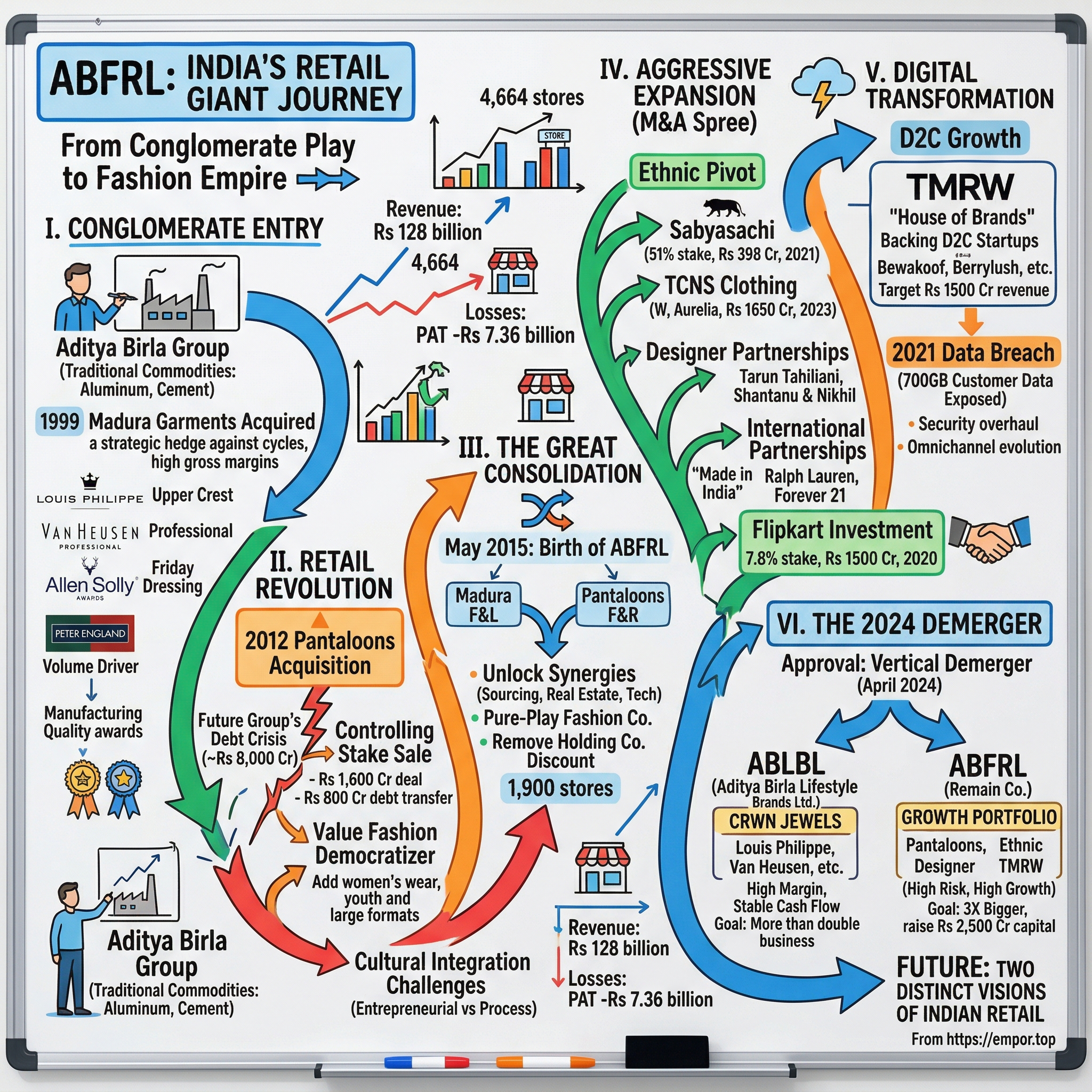 Aditya Birla Fashion and Retail visual story map