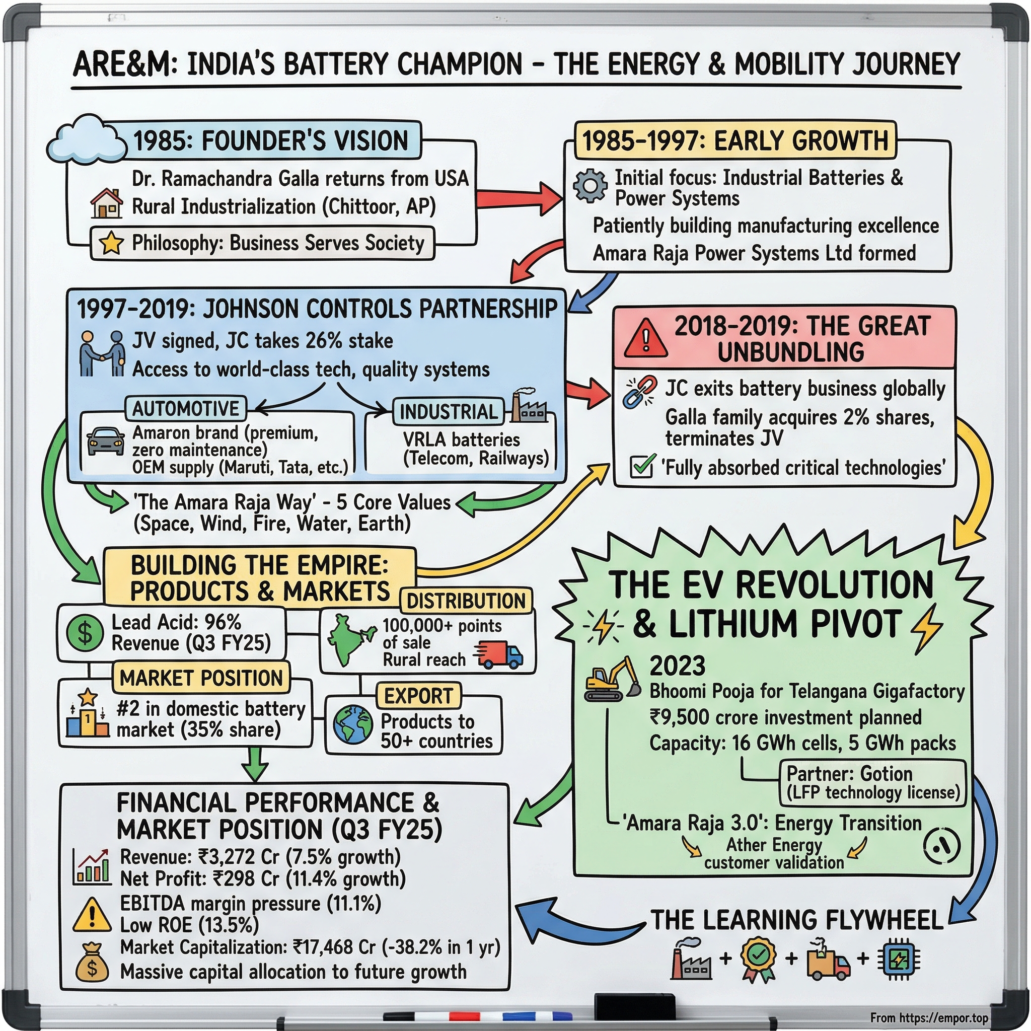 Amara Raja Energy & Mobility visual story map