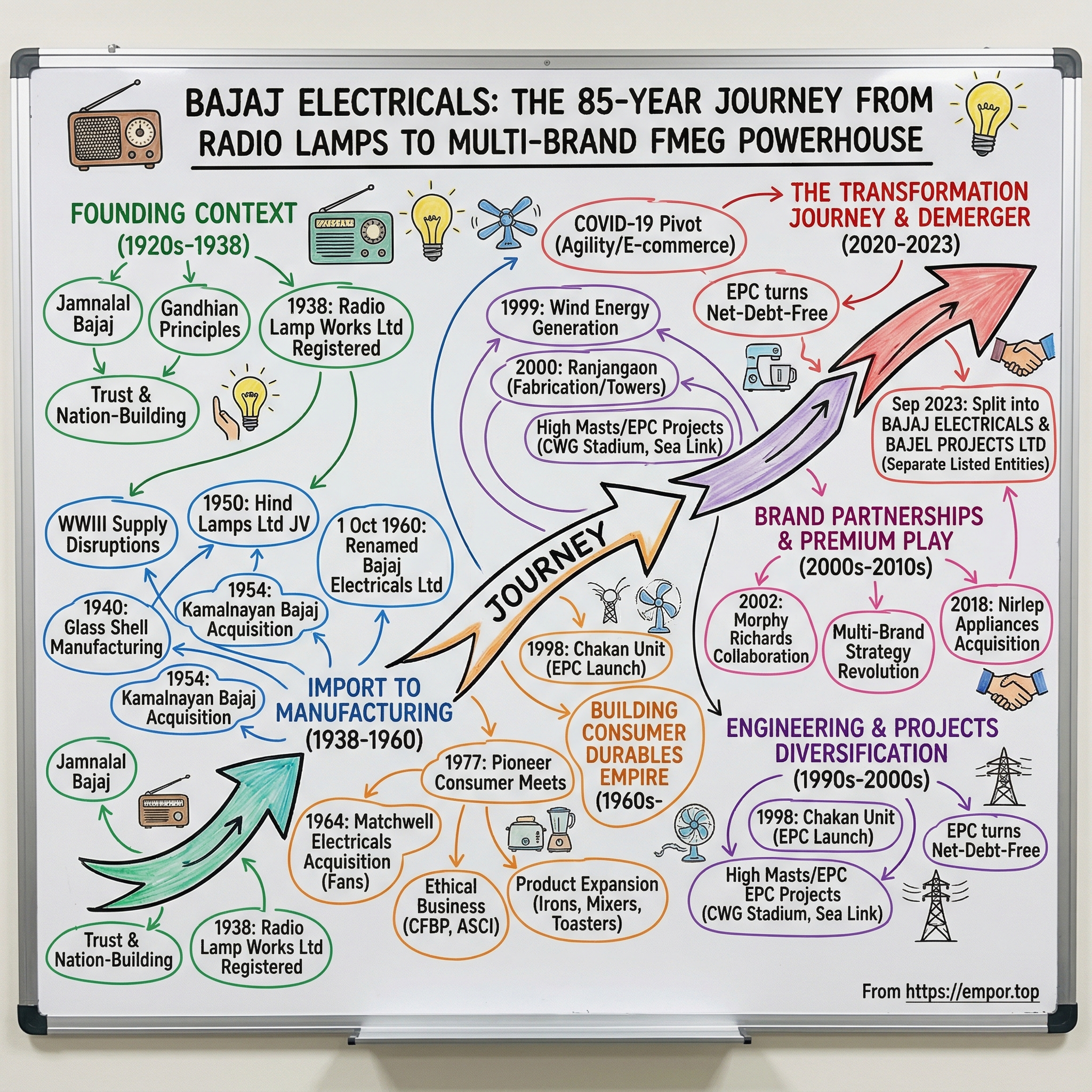 Bajaj Electricals visual story map