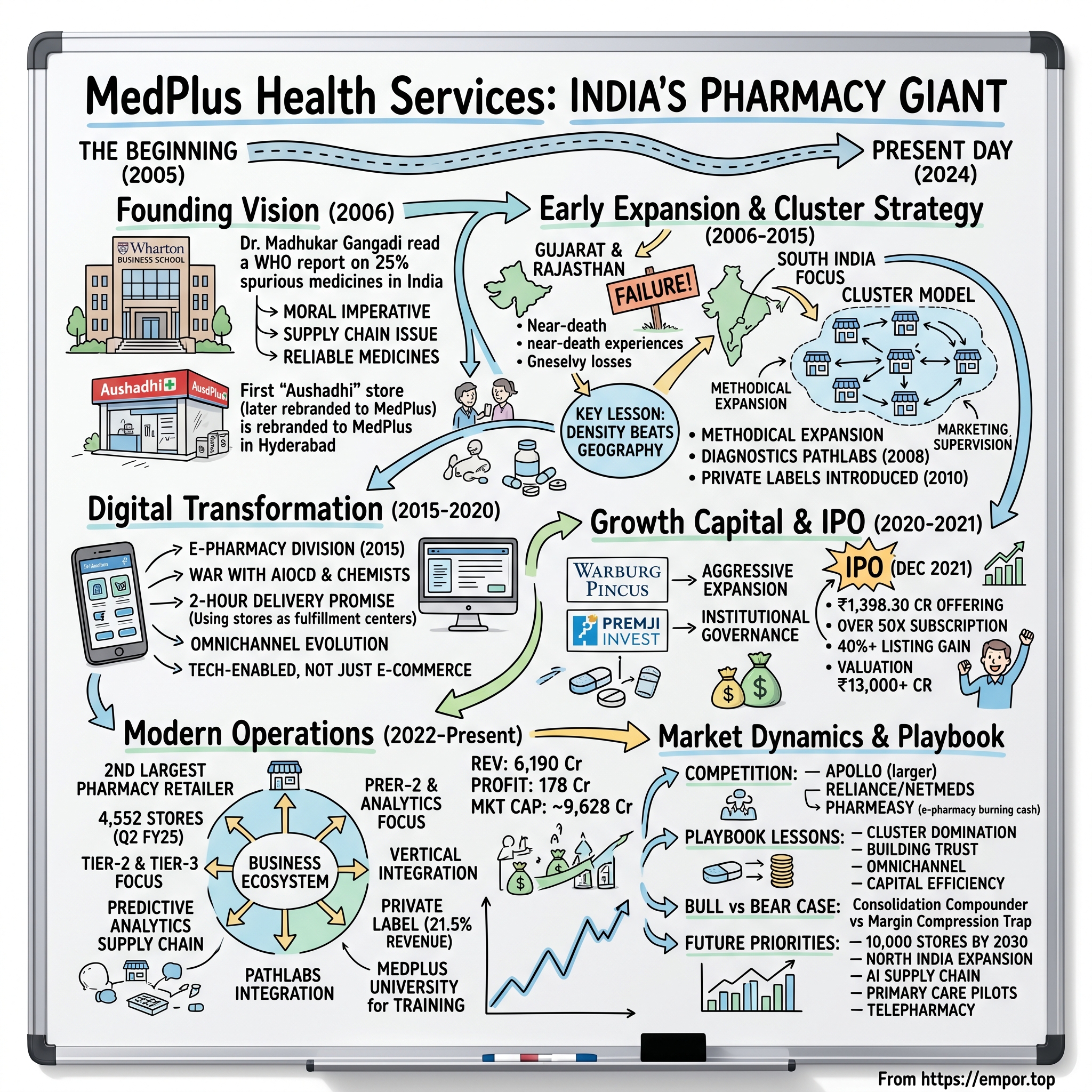 Medplus Health Services visual story map