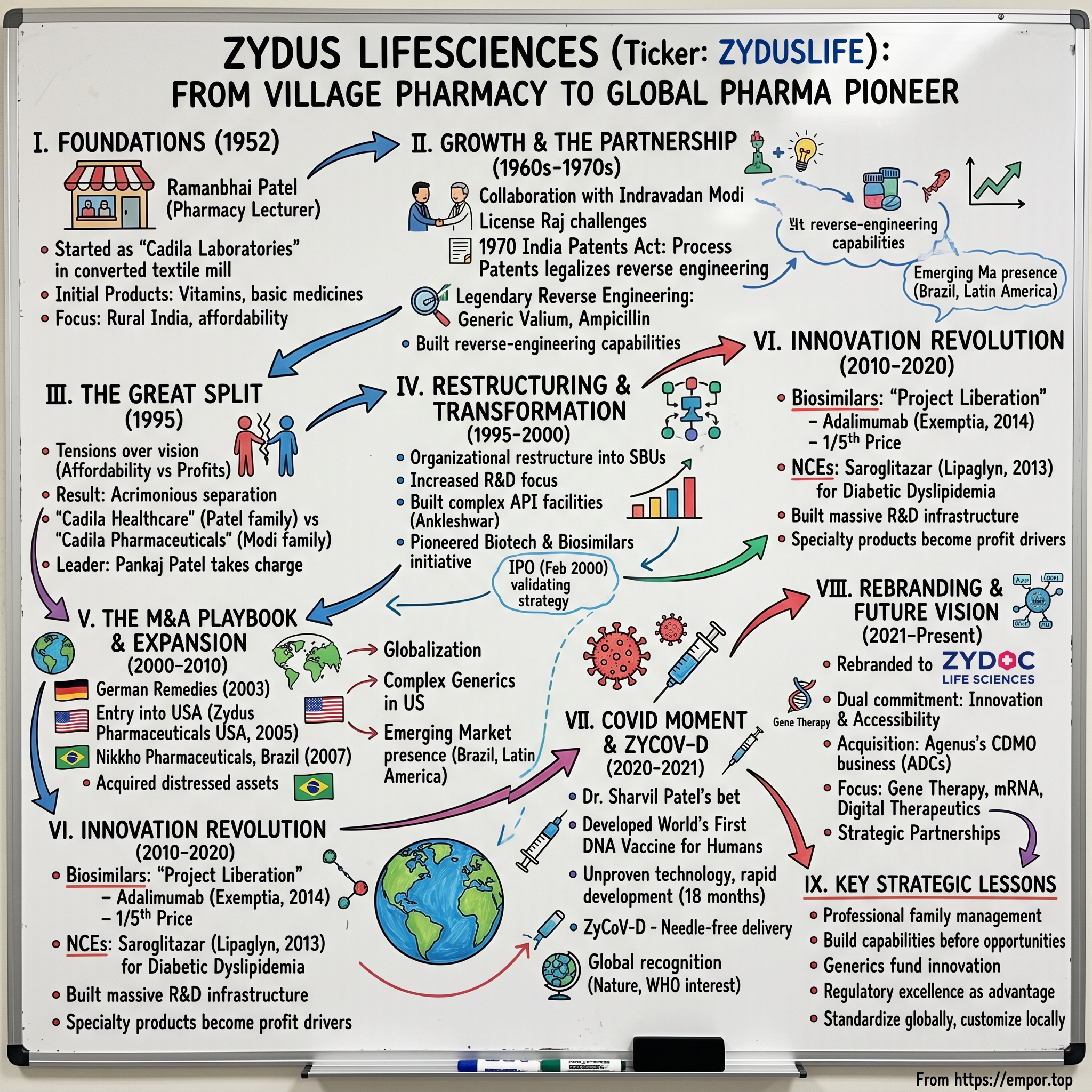 Zydus Lifesciences visual story map