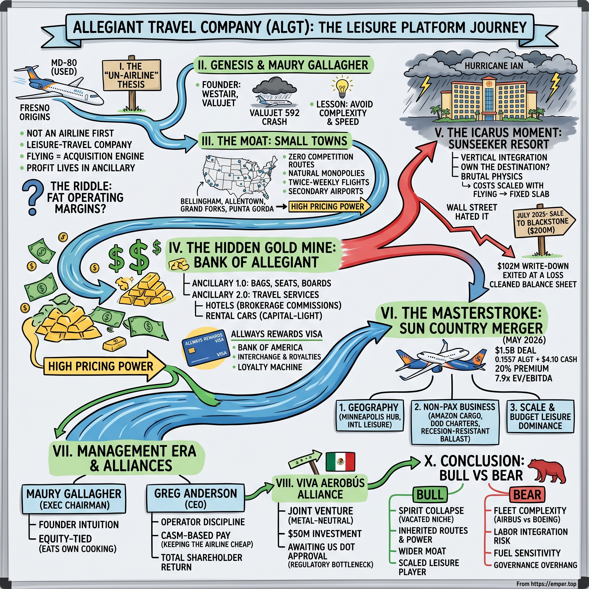 Allegiant Travel visual story map