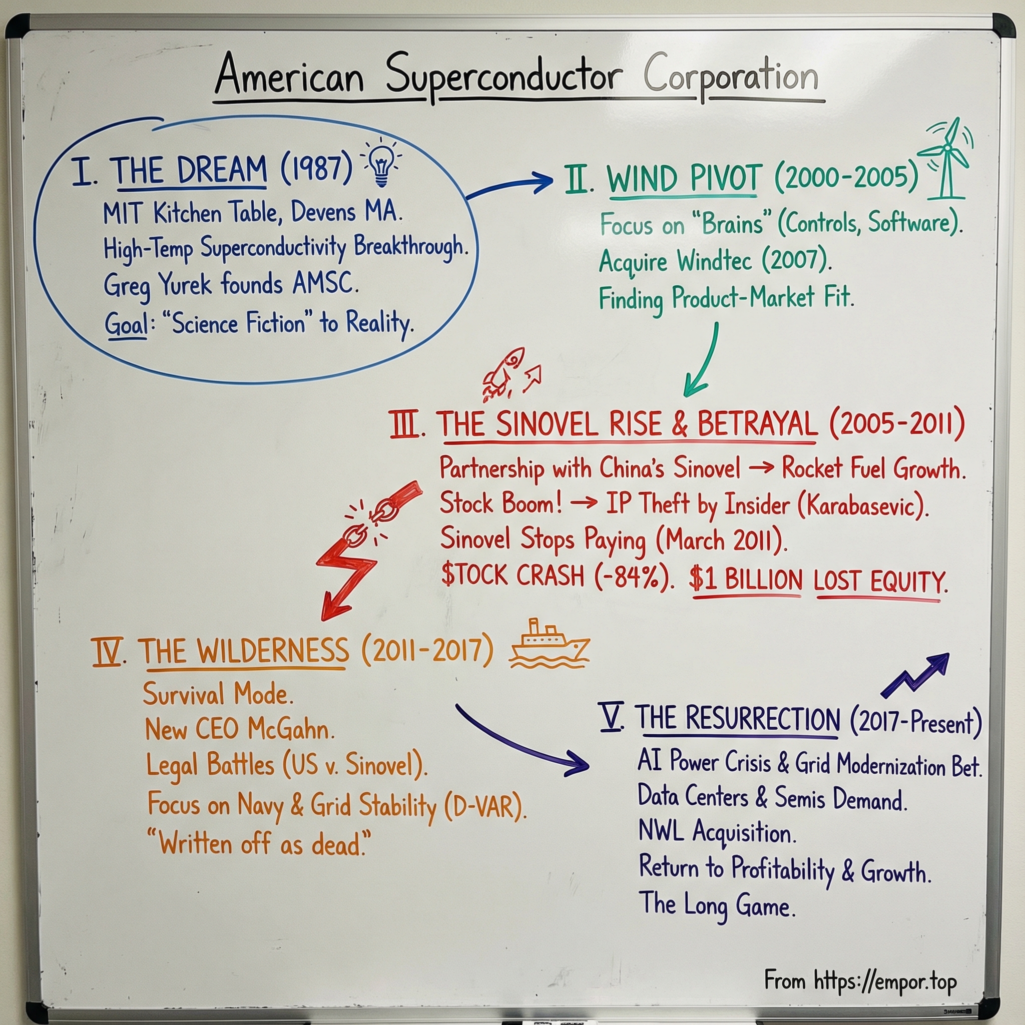 American Superconductor visual story map