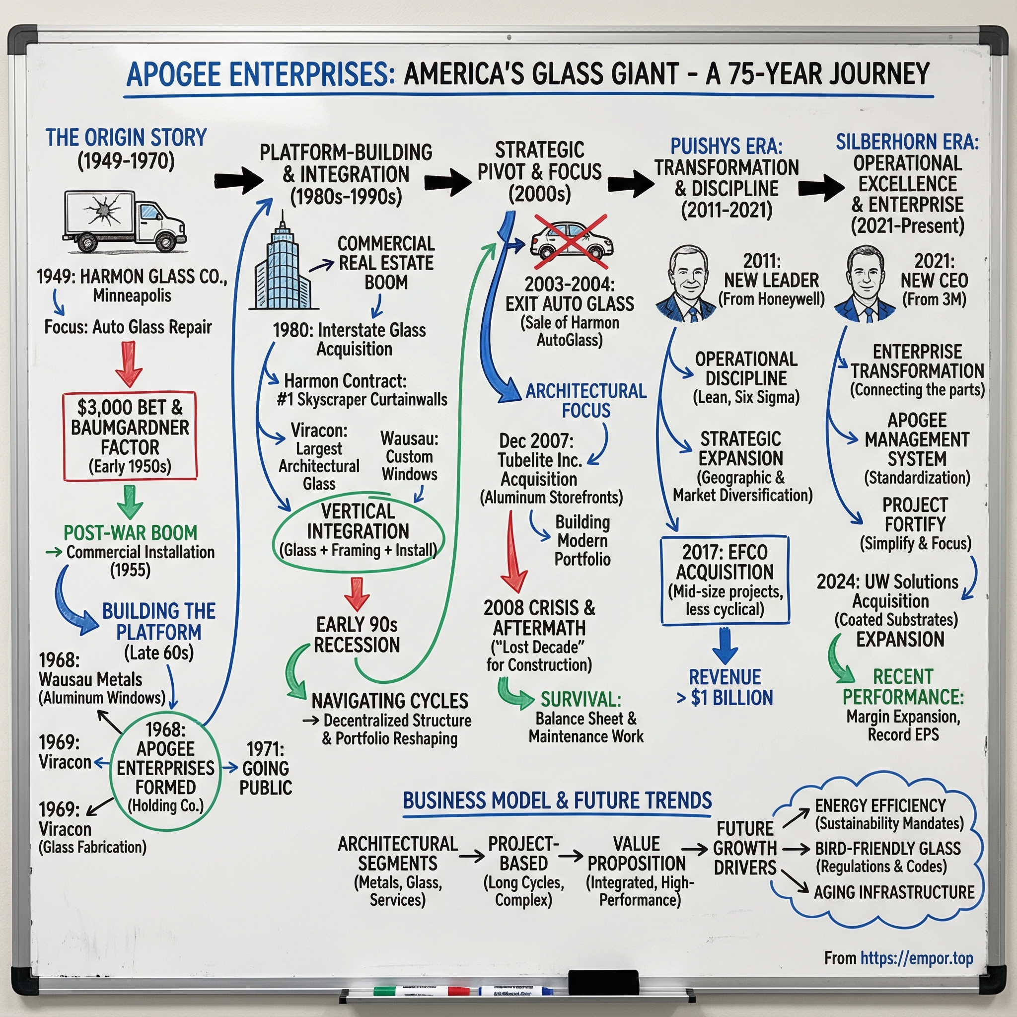 Apogee Enterprises visual story map