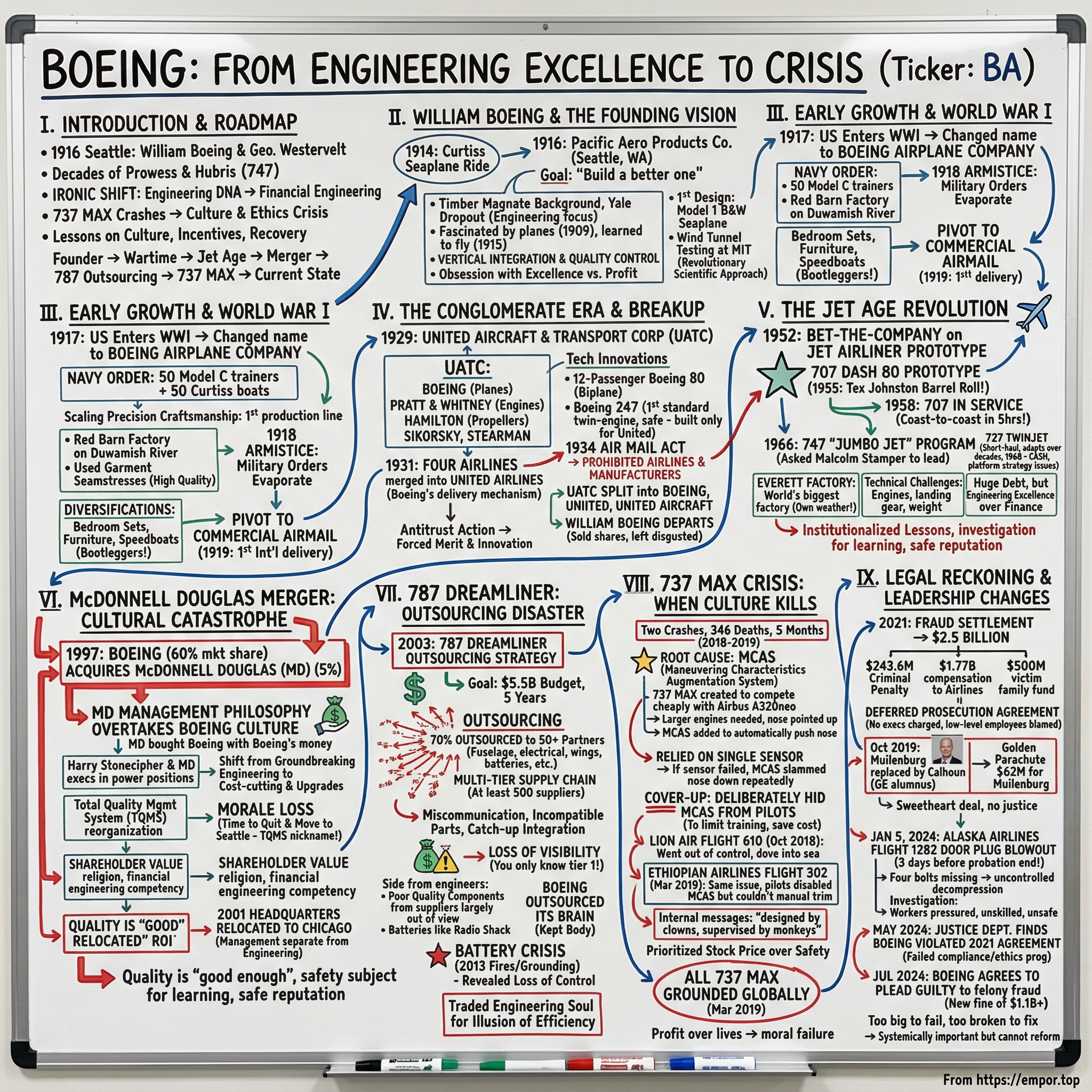 Boeing visual story map