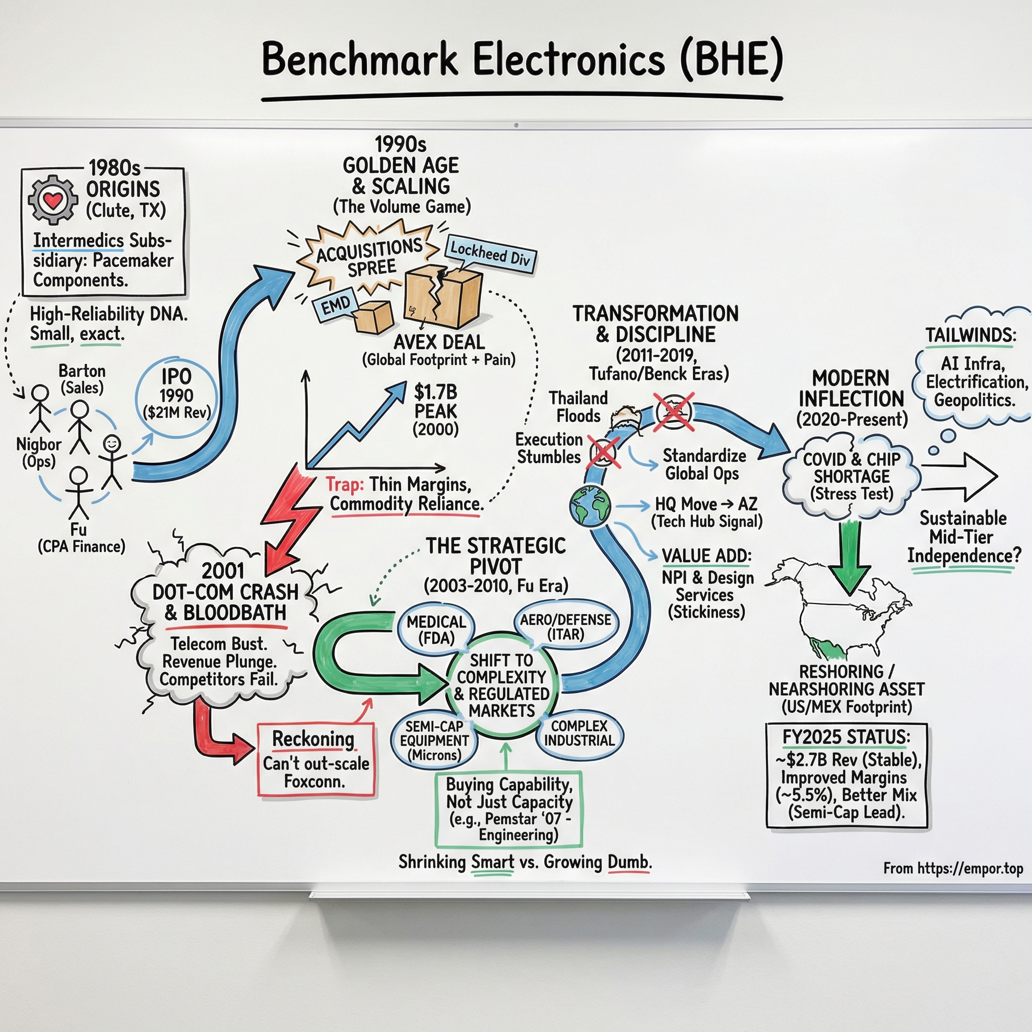 Benchmark Electronics visual story map