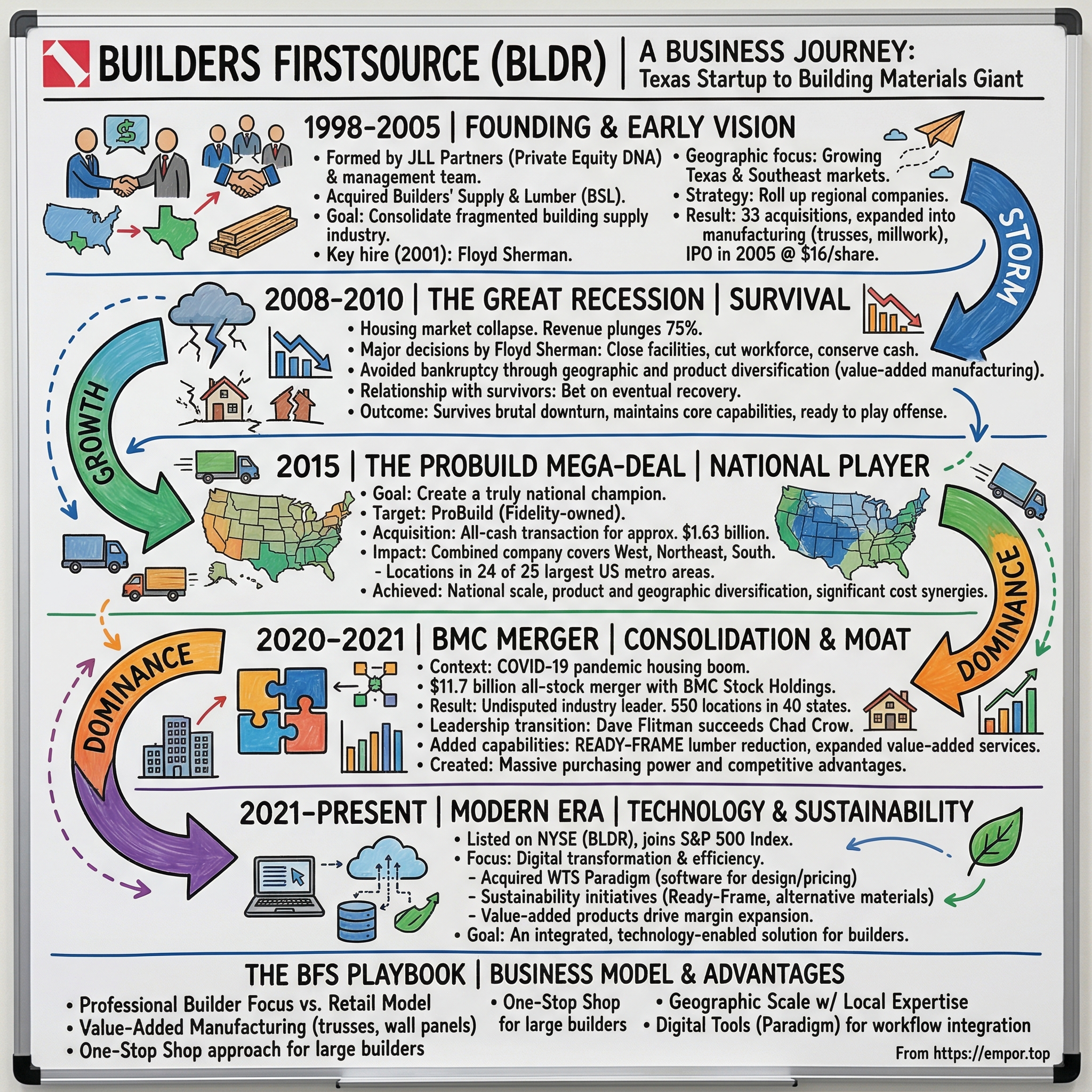 Builders FirstSource visual story map