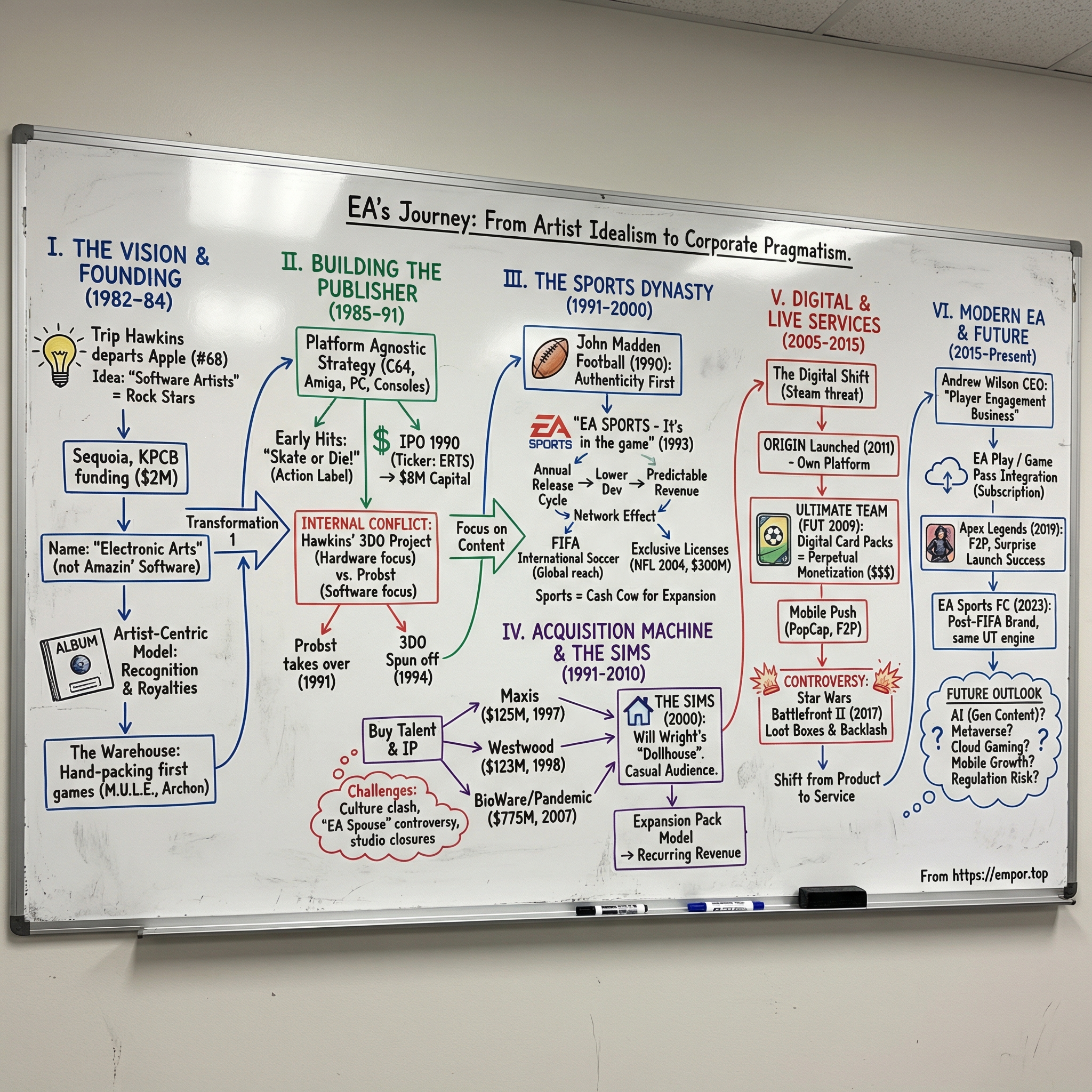 Electronic Arts visual story map