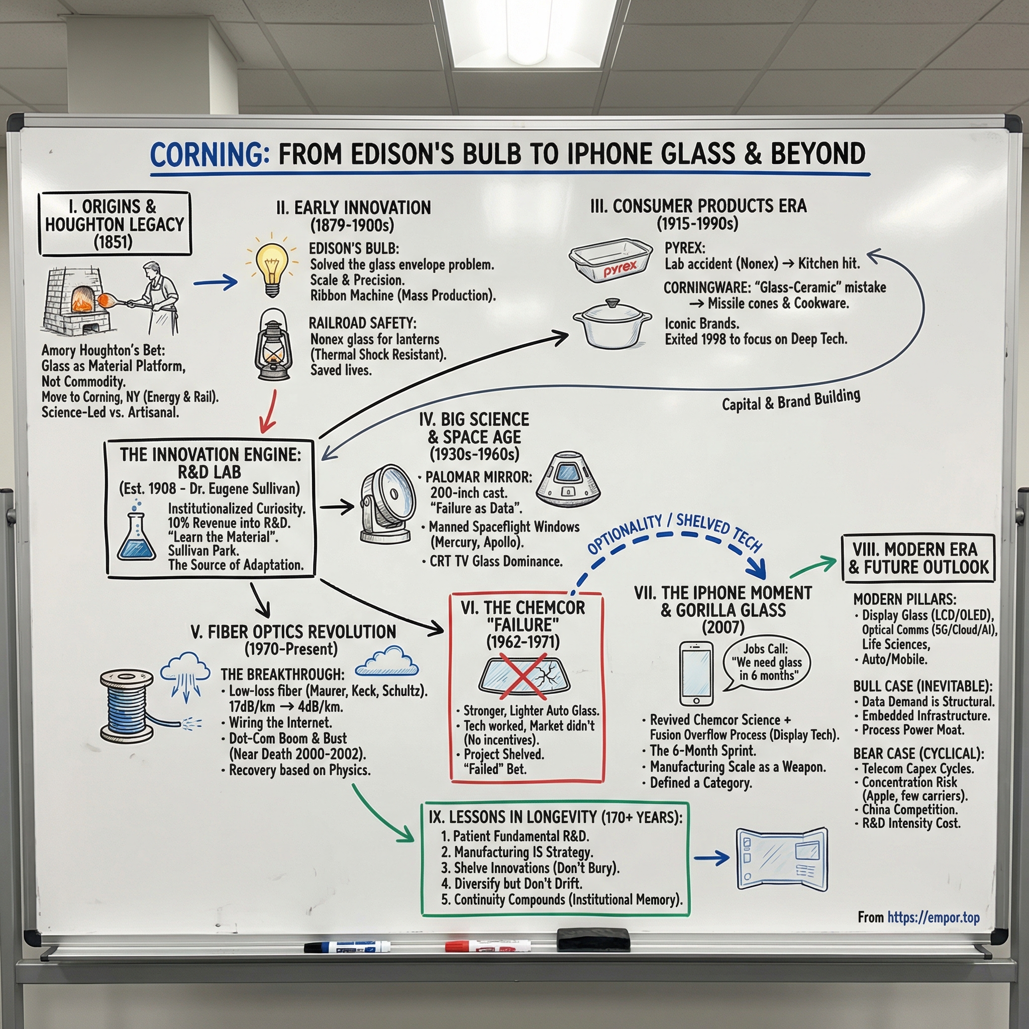 Corning visual story map