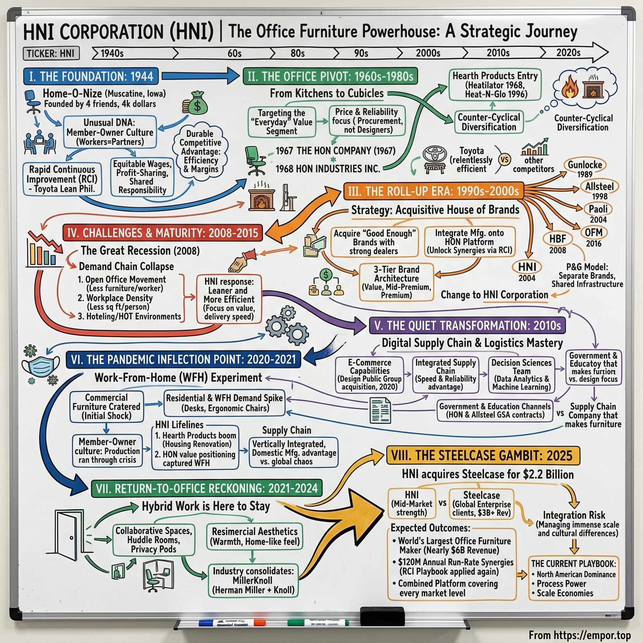 HNI Corporation visual story map