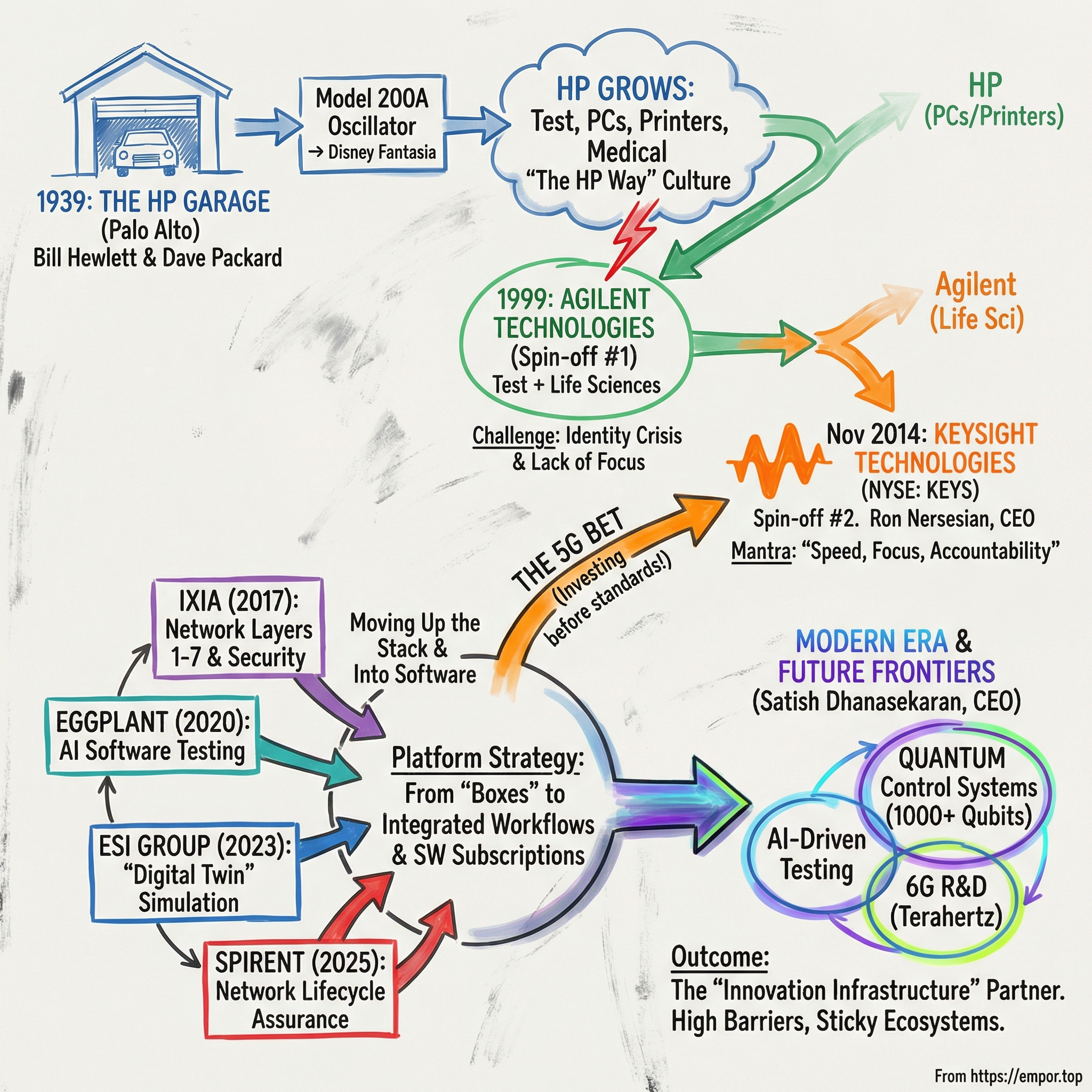 Keysight Technologies visual story map