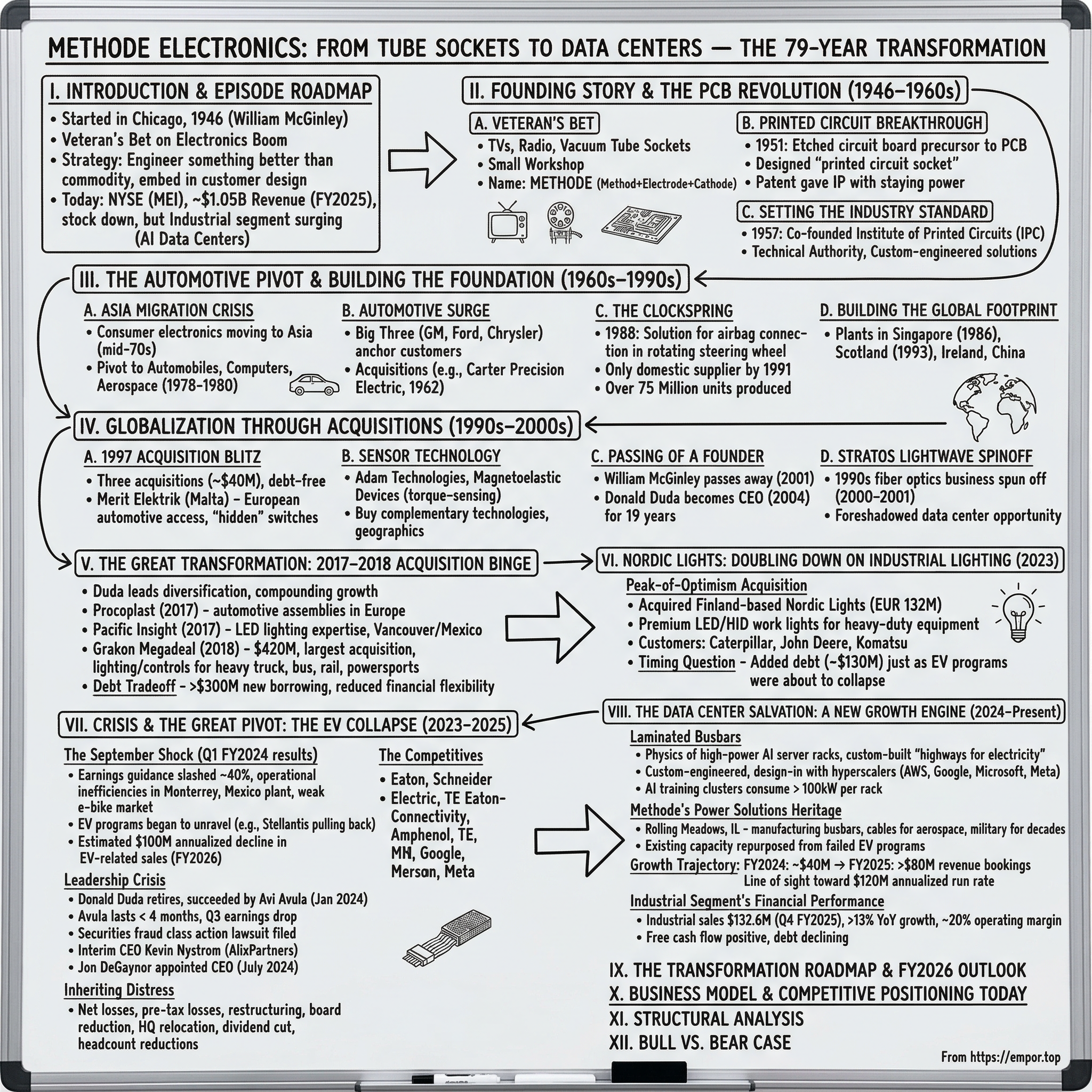 Methode Electronics visual story map