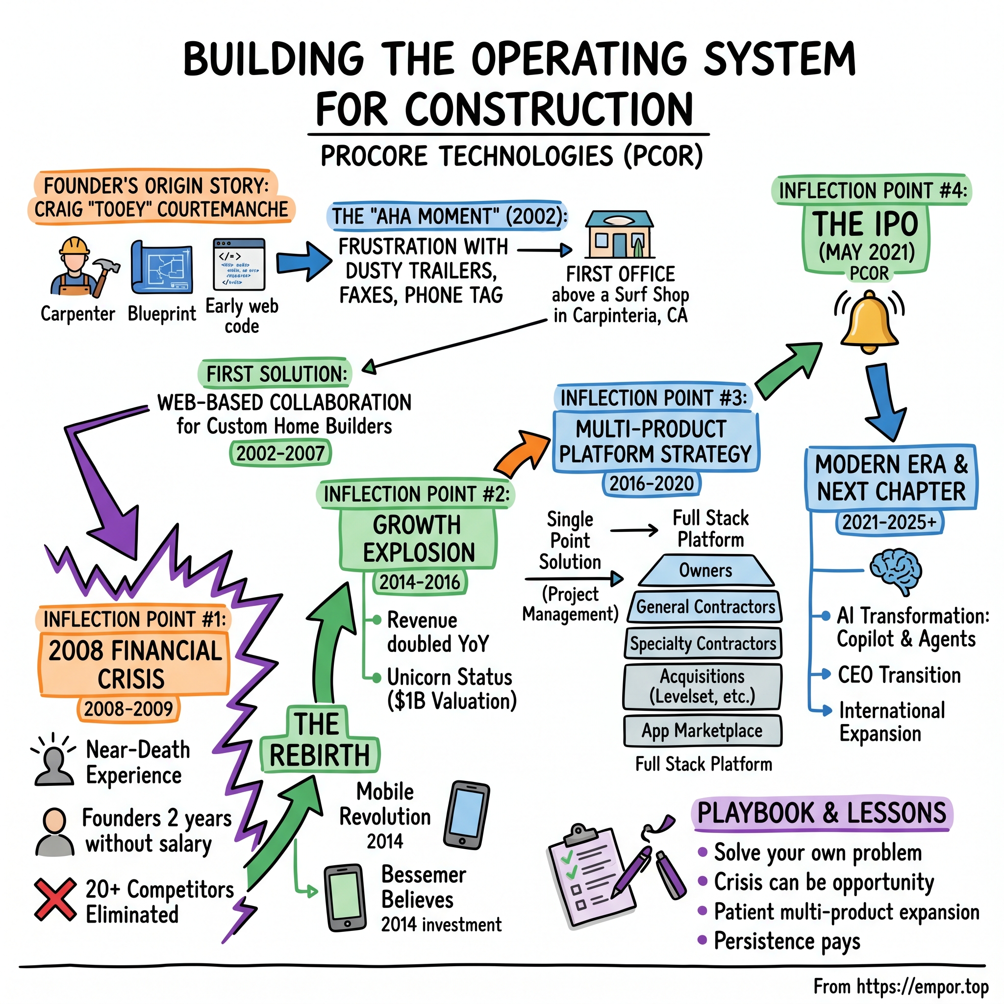 Procore Technologies visual story map
