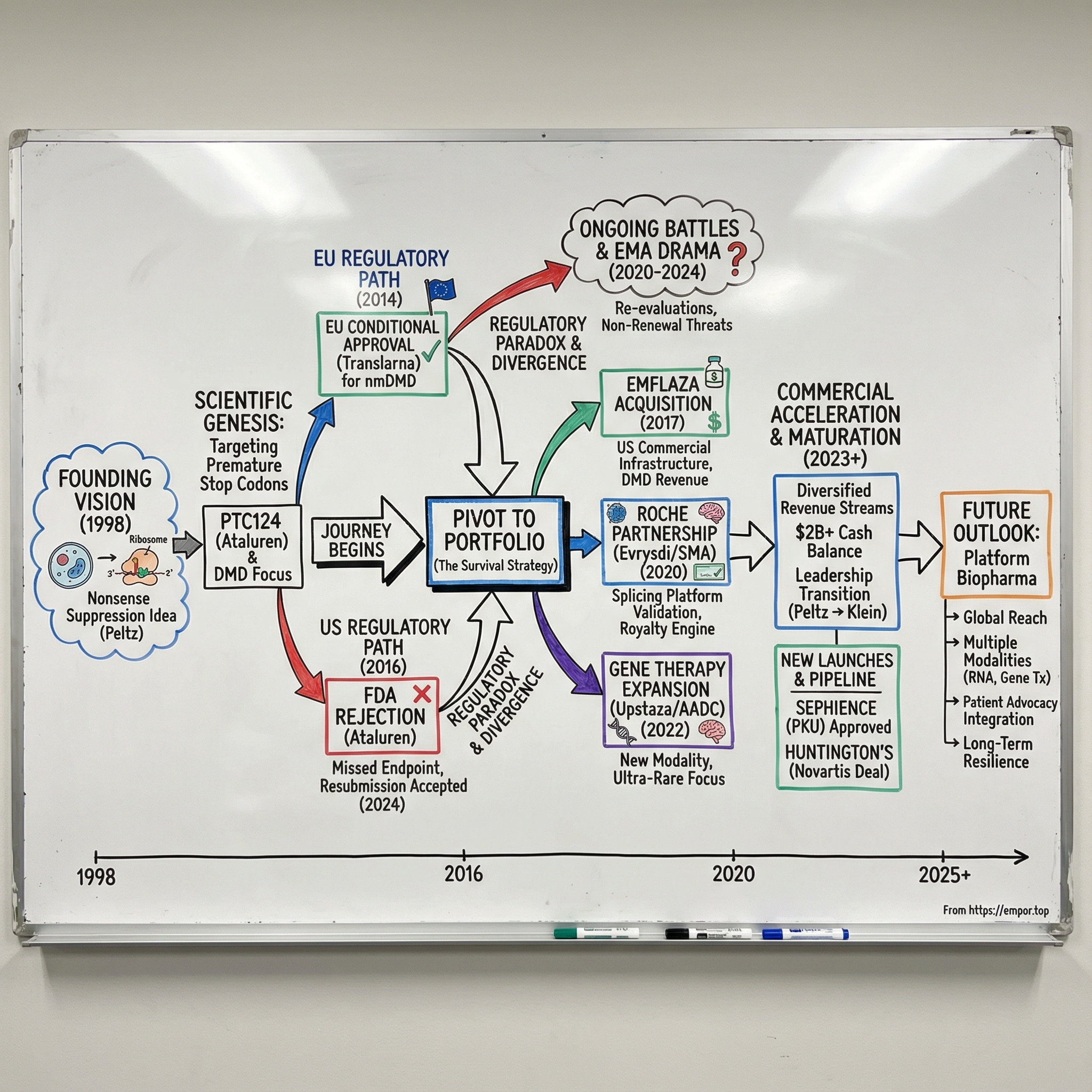 PTC Therapeutics visual story map