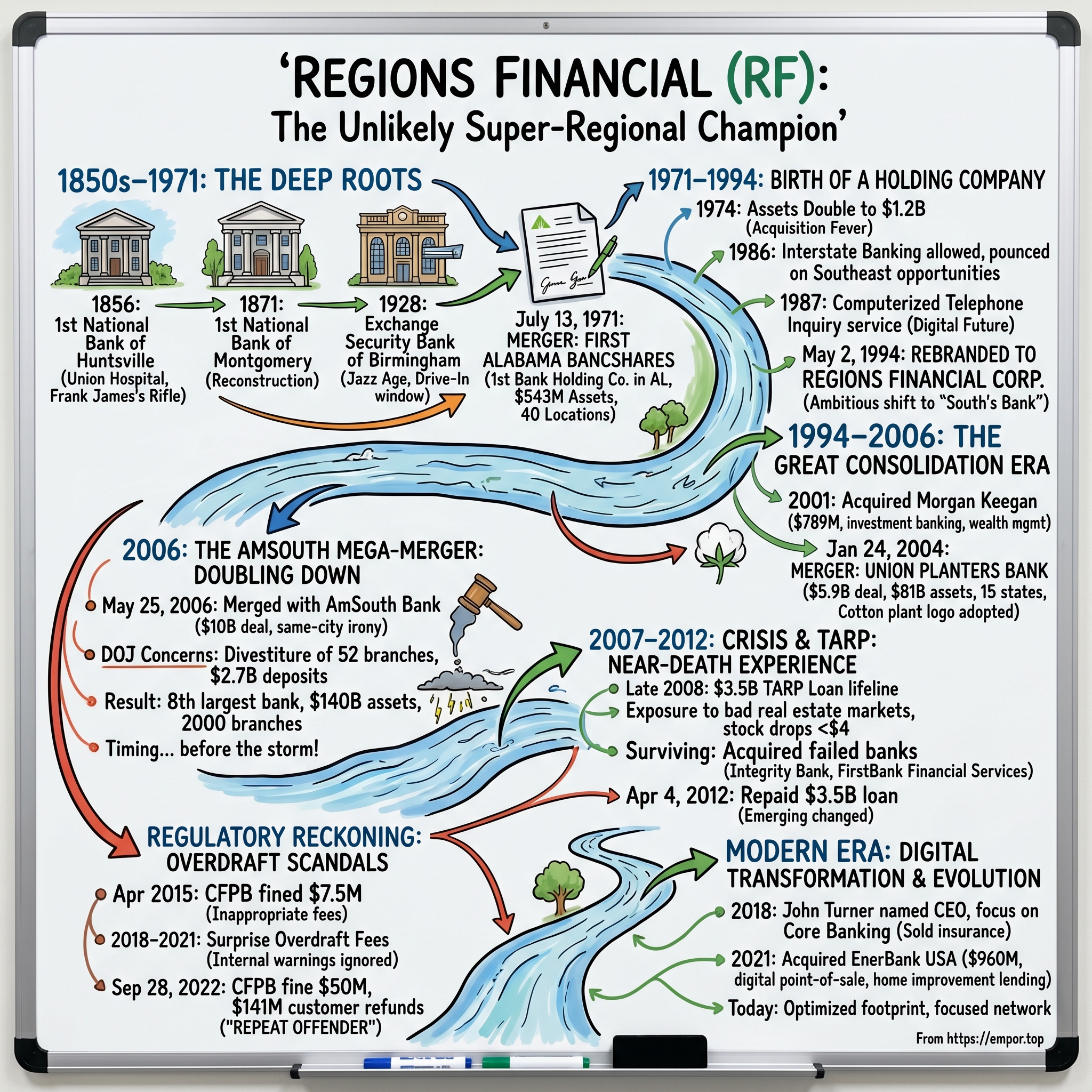 Regions Financial visual story map