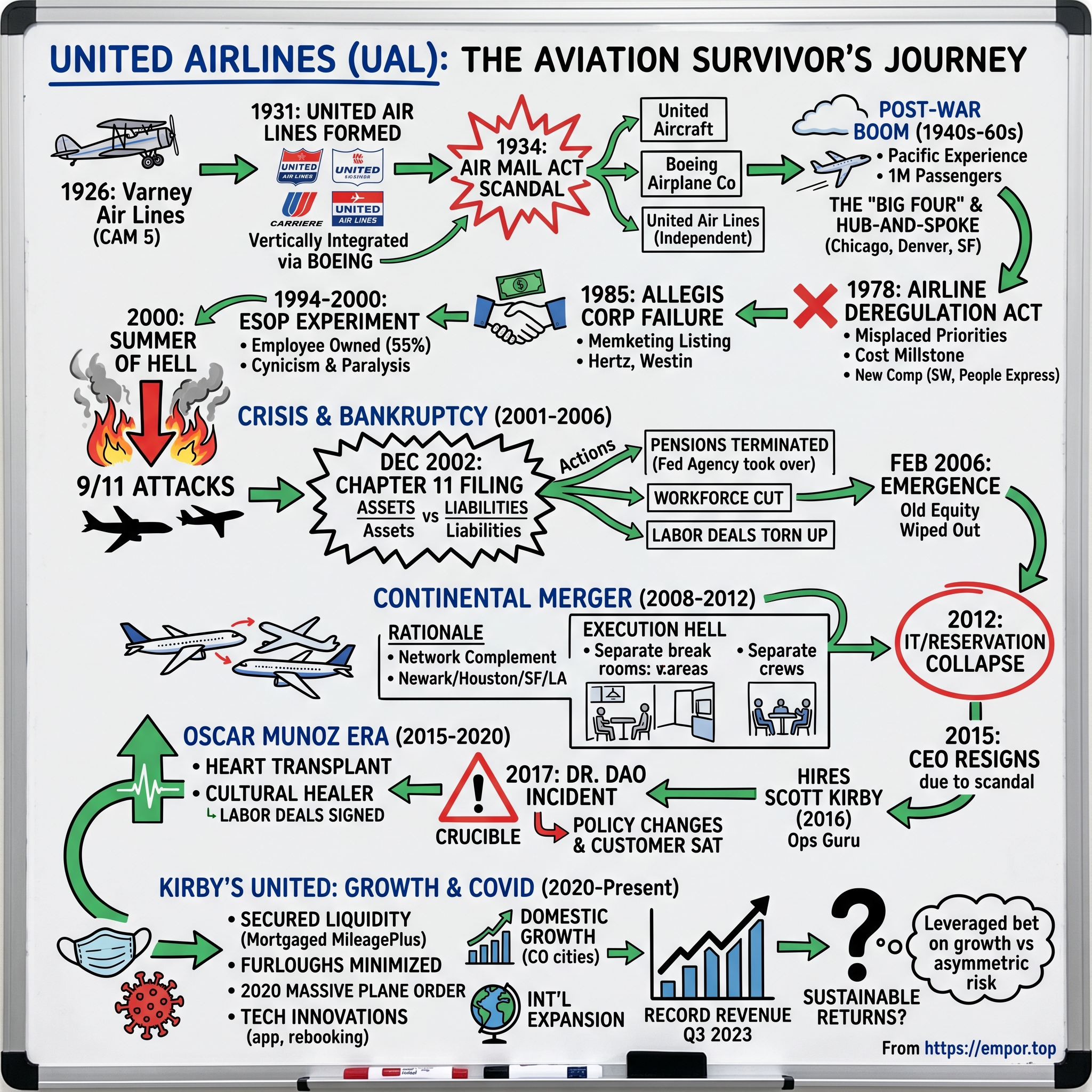 United Airlines Holdings visual story map