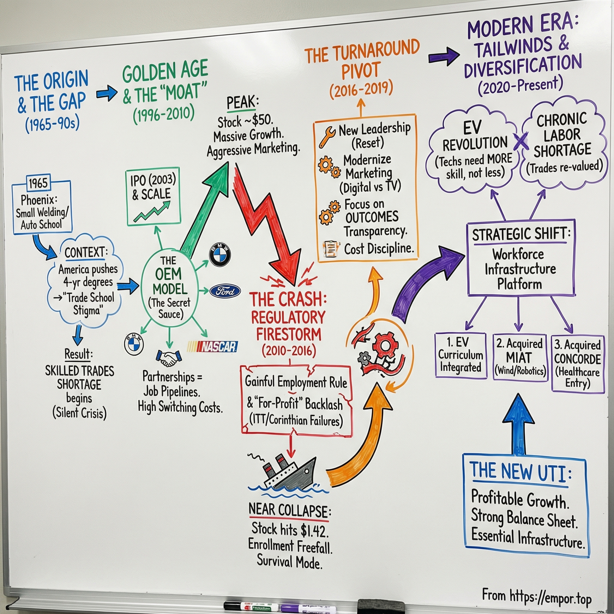 Universal Technical Institute visual story map